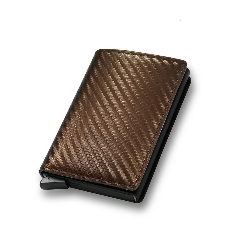 DIENQI Carbon Rfid Pung Penge Kortholder Lomme Mini Slim Pung Kvinder Mænd Smart Punge Automatisk Pop Up Valet Wallet Pung_voghion.com