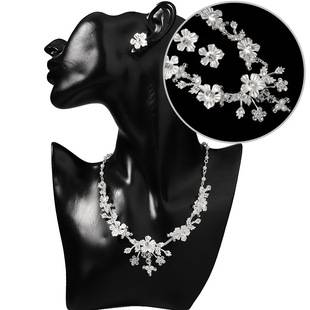 Set di due pezzi di gioielli da sposa con strass, orecchini, collane, design di nicchia, lussuose collane da sposa, accessori da sposa_voghion.com