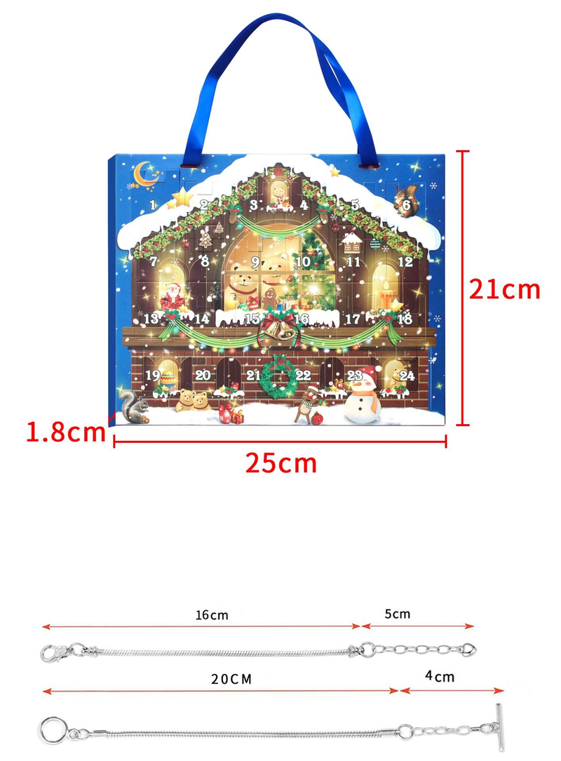 Jultema DIY-berlockarmband med halsbandstillverkningskit för flickor Julsmycken, presentförpackning med kreativt berlock-hänge och armband_voghion.com