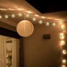Spiegelkugel-Lichterkette, LED-Diskokugel, farbiges Licht, blinkende Lichterkette, Glas, Weihnachtsdekoration, Licht, europäische und amerikanische Lichterkette_voghion.com