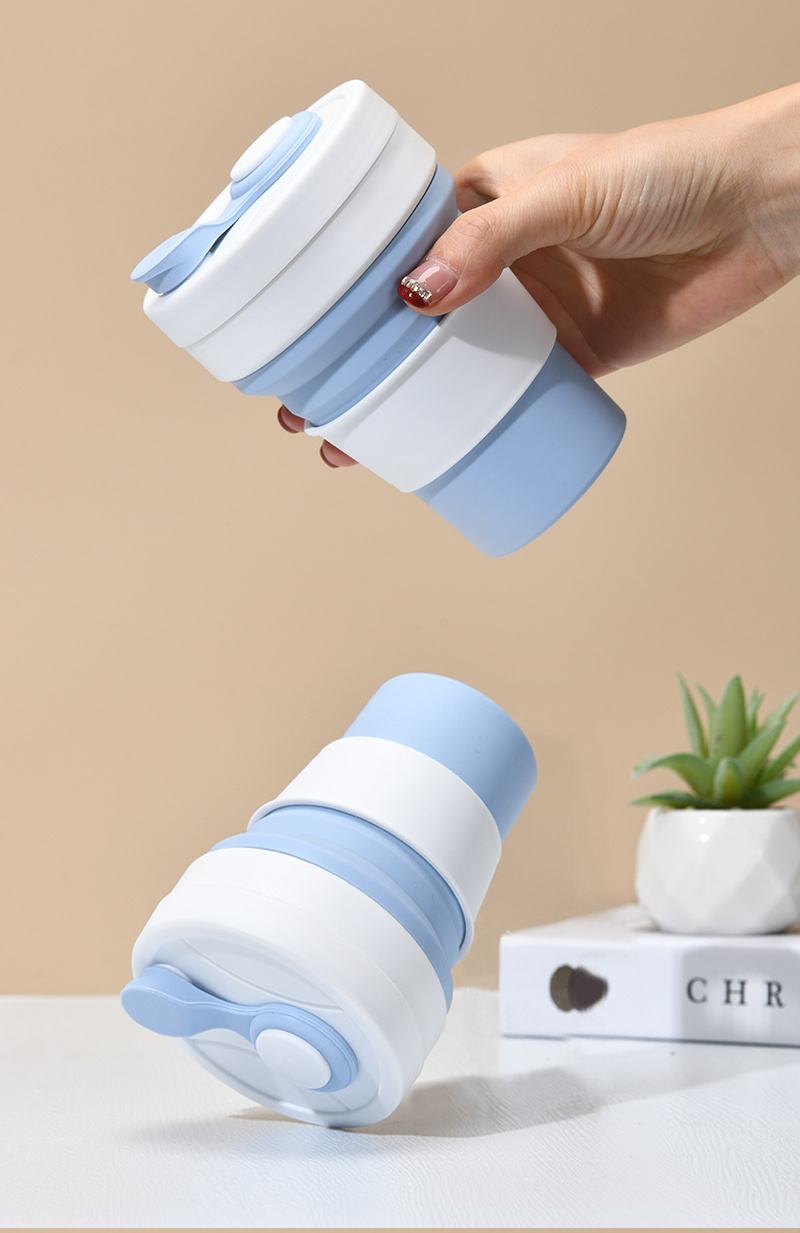 Faltbecher für Reisen im Freien, praktischer Strohhalm, faltbarer Wasserbecher aus Silikon_voghion.com