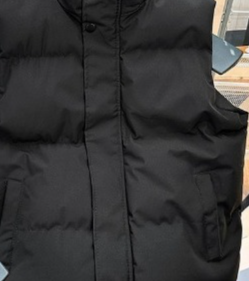 Men's Oversized Vest – Thickened Polyester Gilet With Stand Collar & Button Accents (S-5XL, Black/Beige, Wrinkle-Resistant)_voghion.com