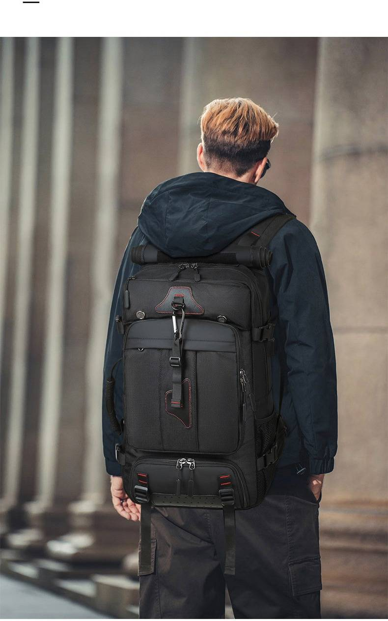 Durable Travel Backpack - Large Capacity Waterproof Hiking Backpack With Laptop Compartment & Shockproof Design, Stylish Streetwear Rucksack_voghion.com