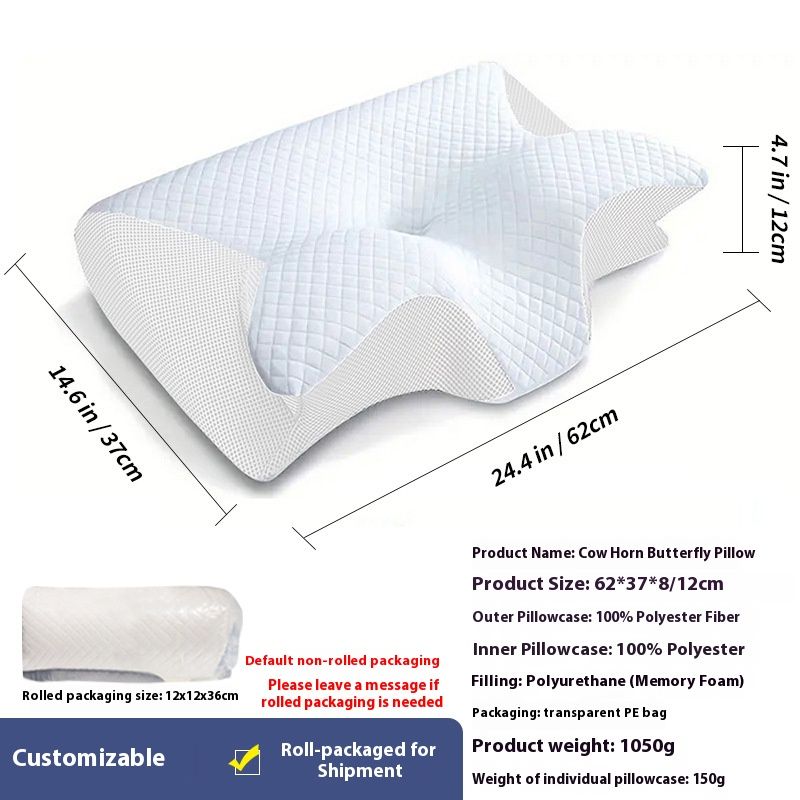 Ergonomic Memory Foam Pillow For Neck Pain Relief - Contoured Cervical Support, Zero Pressure, Slow Rebound, Breathable Cover_voghion.com