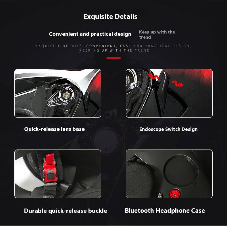 DOT & 3C Certified Full Face Motorcycle Helmet With Dual Visor & Bluetooth, SEVS ABS Racing Helmet For Men & Women (Multiple Colors/Sizes)_voghion.com