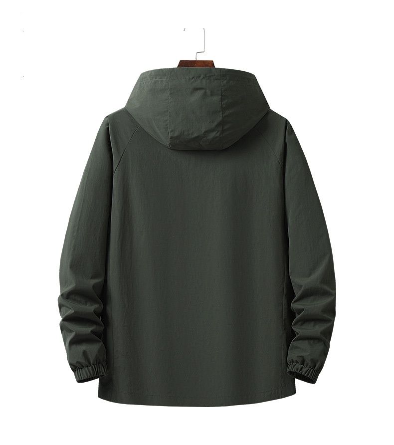 Leichte Herren-Frühlingsjacke mit Kapuze, vielseitig einsetzbar, wasserdicht, winddicht, ideal für Arbeit, Freizeit und Outdoor-Aktivitäten._voghion.com