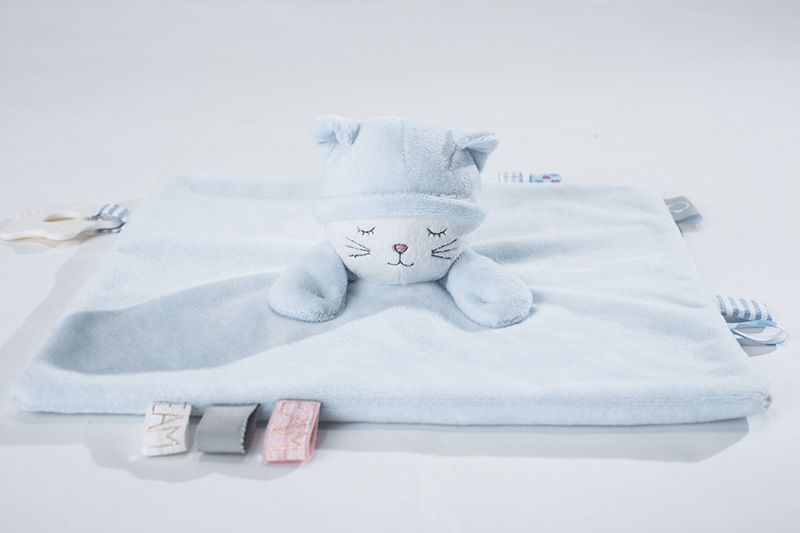 Peluche Animaux Poupée Soft Life Lapin Rose Serviette de Confort Bébé Bébé Dormir Confort Poupée 0 1 Ans Marionnette à Main Jouet de Sommeil_voghion.com