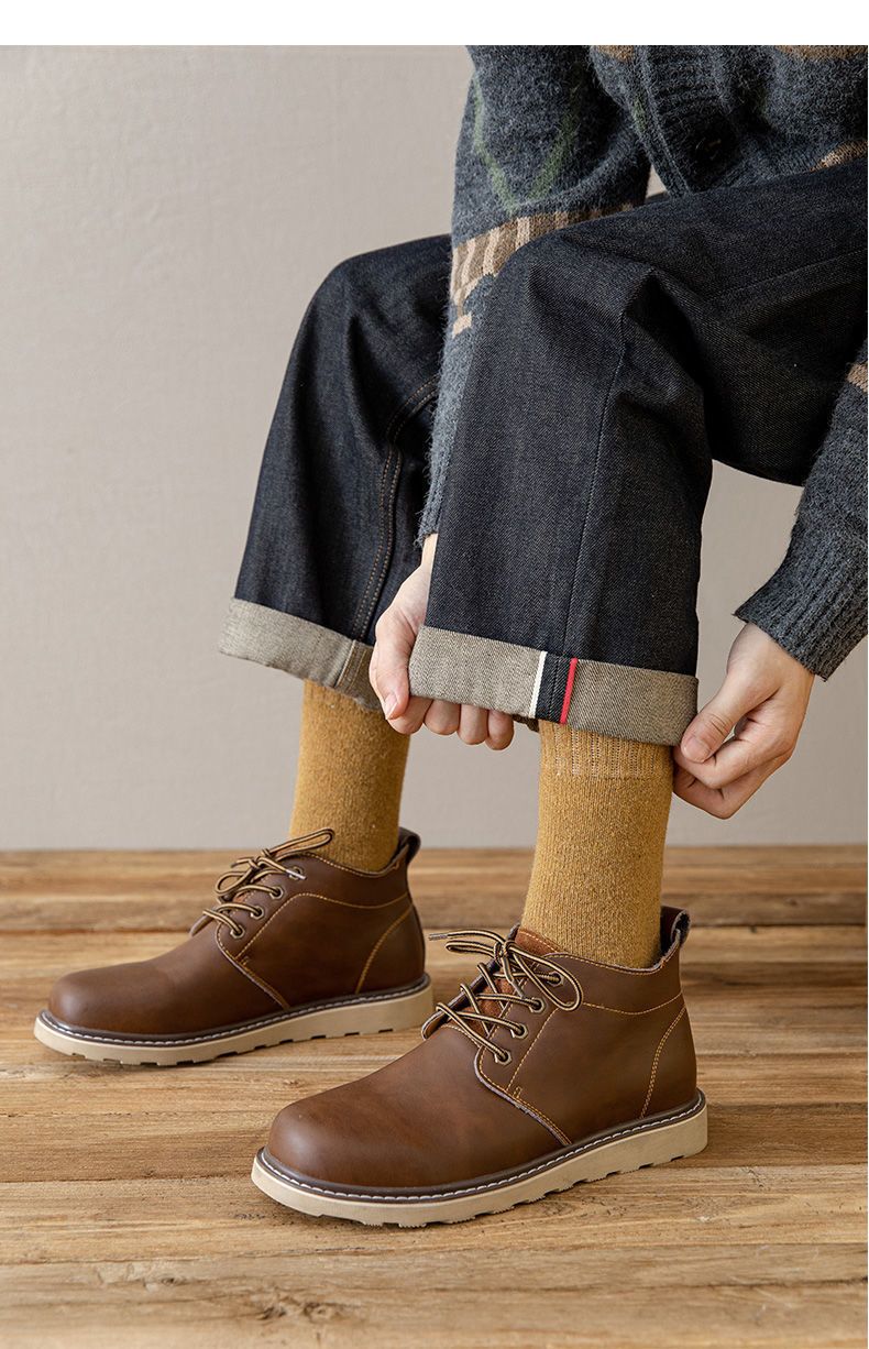 Chaussettes en laine pour hommes, chaussettes d'hiver hautes et super épaisses en polaire pour femmes, grande taille, longues chaussettes amples en coton résistant au froid_voghion.com