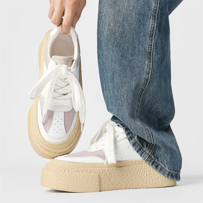 Scarpe da allenamento tedesche con suola spessa e giuntata, modello "pan di Spagna" del 2025, per uomo, traspiranti, con allacciatura a taglio basso e rialzata_voghion.com