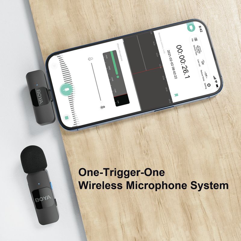 BOYA BY-V Professional Wireless Lavalier Mini Microphone for iPhone iPad Android Live Broadcast Gaming Recording_voghion.com