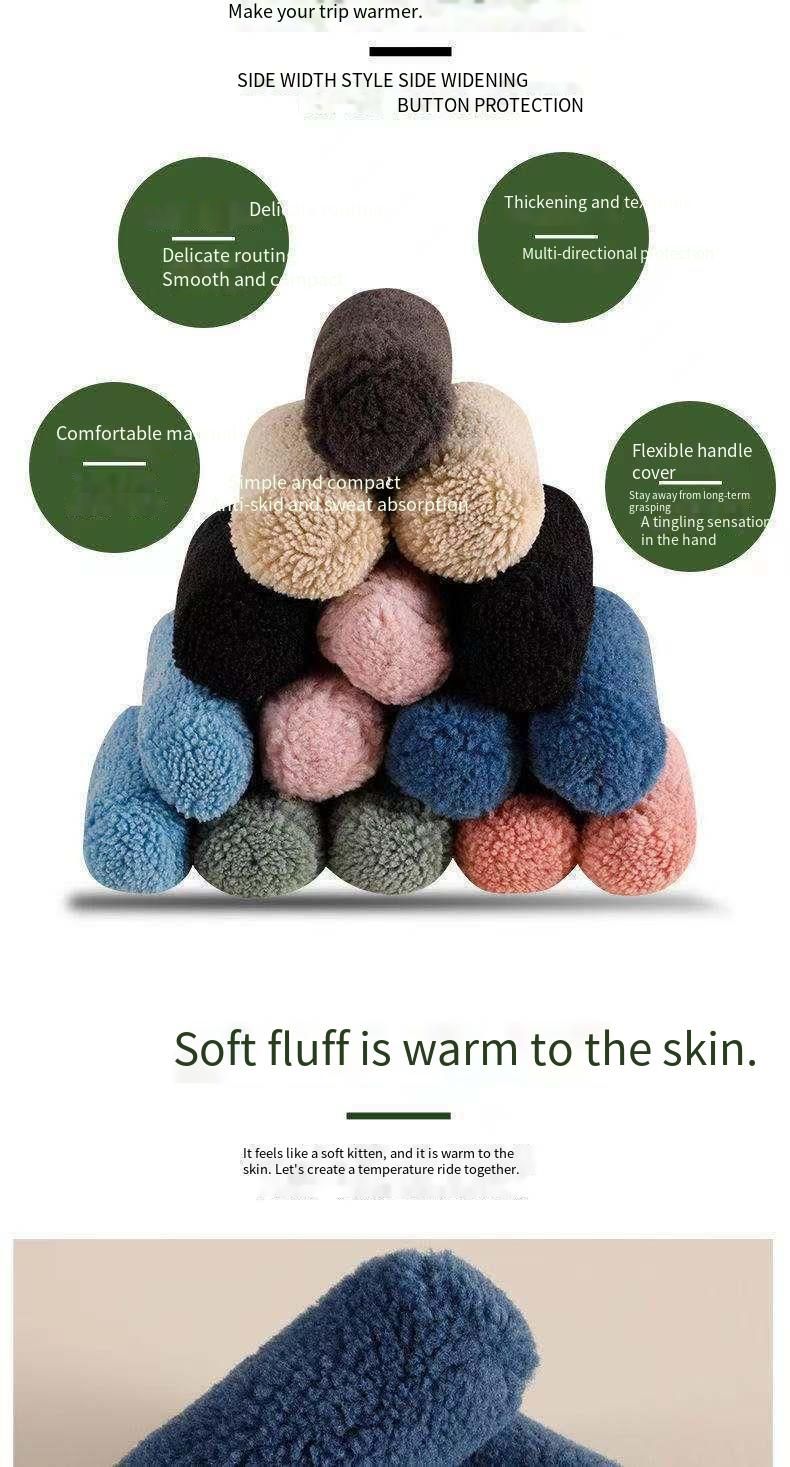 Coprimanubrio invernale in peluche per scooter, spesso, caldo, resistente al freddo, universale per motociclette, tricicli, biciclette elettriche._voghion.com