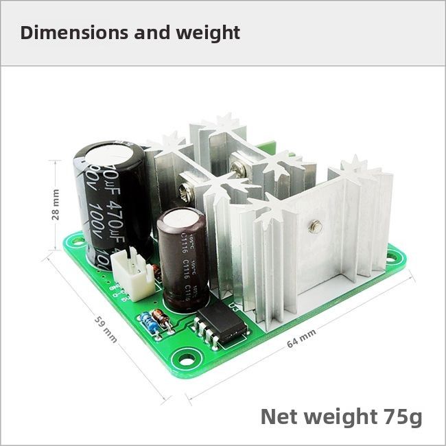 Contrôleur de moteur CCMHCN PWM, régulateur de moteur CC PLC 6 V, 12 V, 36 V, 60 V, 90 V, 15 A_voghion.com