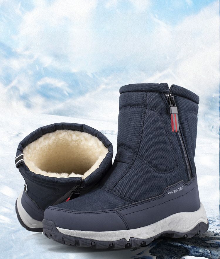 Herrenschuhe Nordost-Winter-Schneestiefel Damen wasserdicht rutschfest Fleece-ed verdickte Herren Baumwolle gepolsterte Schuhe Reiten_voghion.com