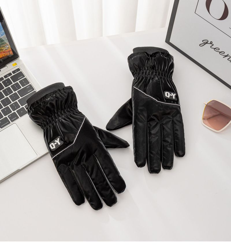 Luvas de ciclismo de lã grossa feminina com tela sensível ao toque e luvas de algodão quentes e impermeáveis para andar de bicicleta elétrica no inverno_voghion.com
