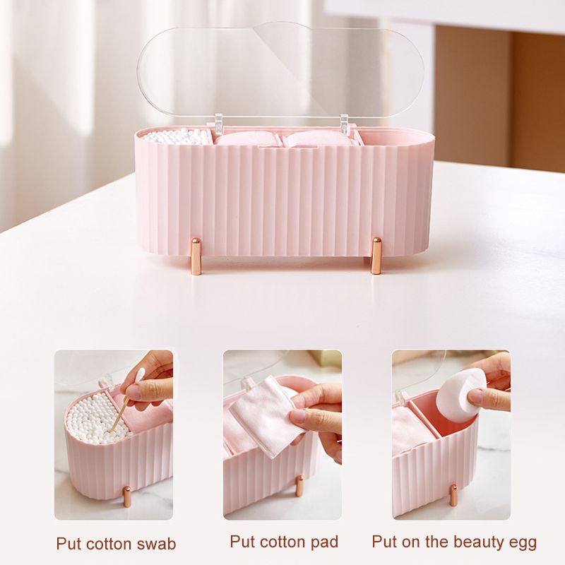 Organizzatore per trucchi antipolvere - Contenitore per dischetti di cotone e gioielli_voghion.com
