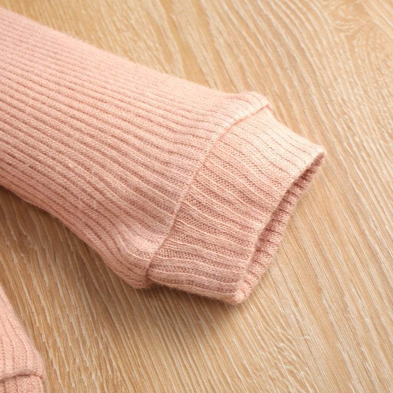 Pull à col haut à manches longues et base en laine tricotée pour fille + jupe courte à carreaux, ensemble deux pièces, nouvelle collection automne 2024_voghion.com