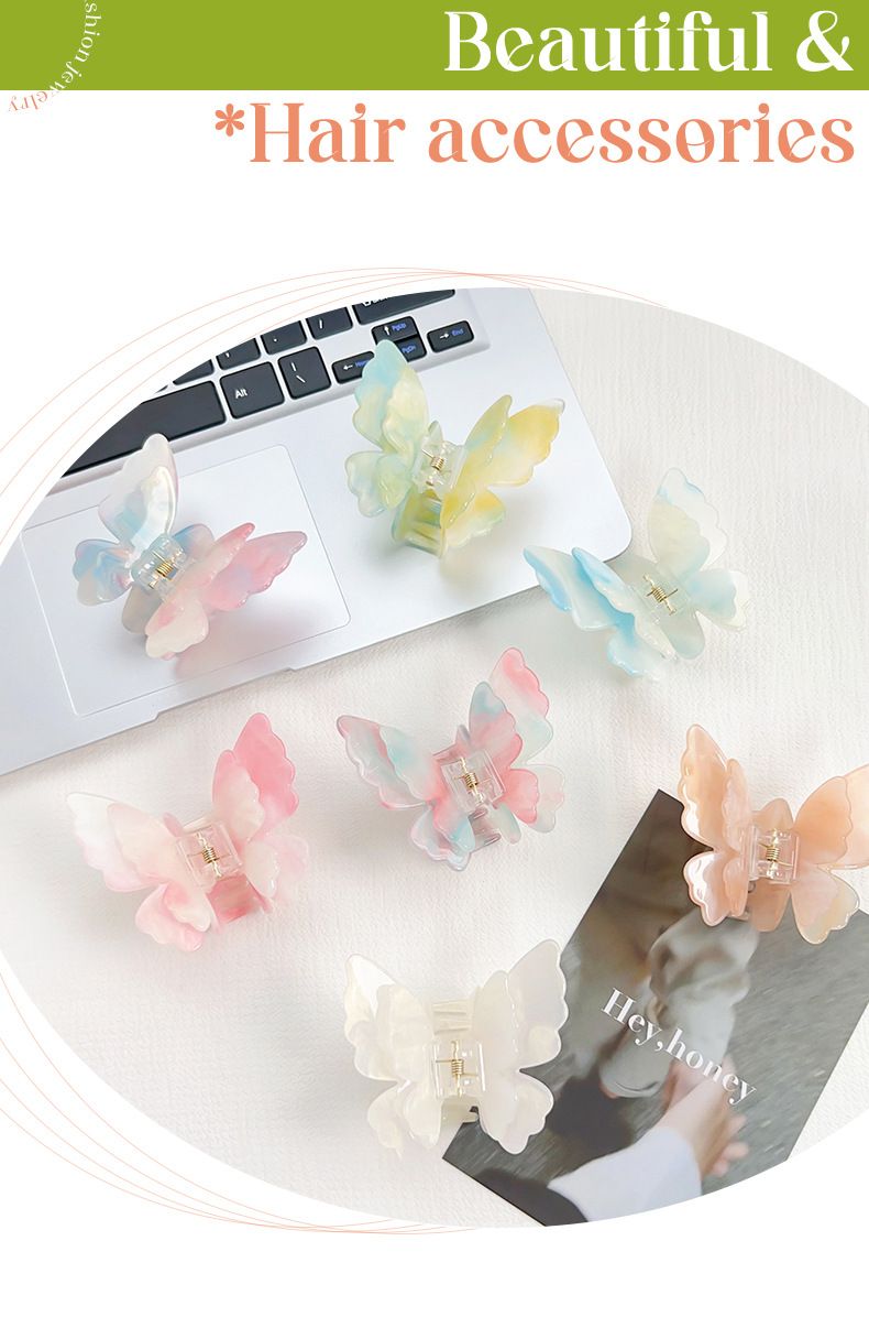 Fermaglio per capelli a forma di farfalla a doppio strato, stile autunno francese, nuovo, di alta qualità, che cambia colore, accessori per capelli freschi e dolci, per donne_voghion.com
