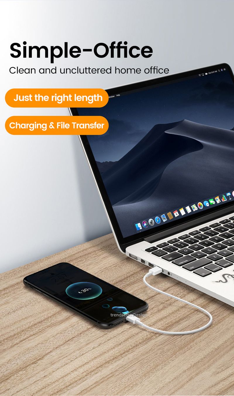 30cm Short To Fast Charging For IPhone 15 Xiaomi Samsung Huawei Power Bank 25cm USB To Type C/USB C Data Cable_voghion.com