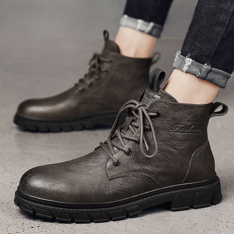 Martin Men 2024 Mid Neue trendige Arbeitsstiefel im britischen Stil für Herren, hohe Lederschuhe, Winter_voghion.com