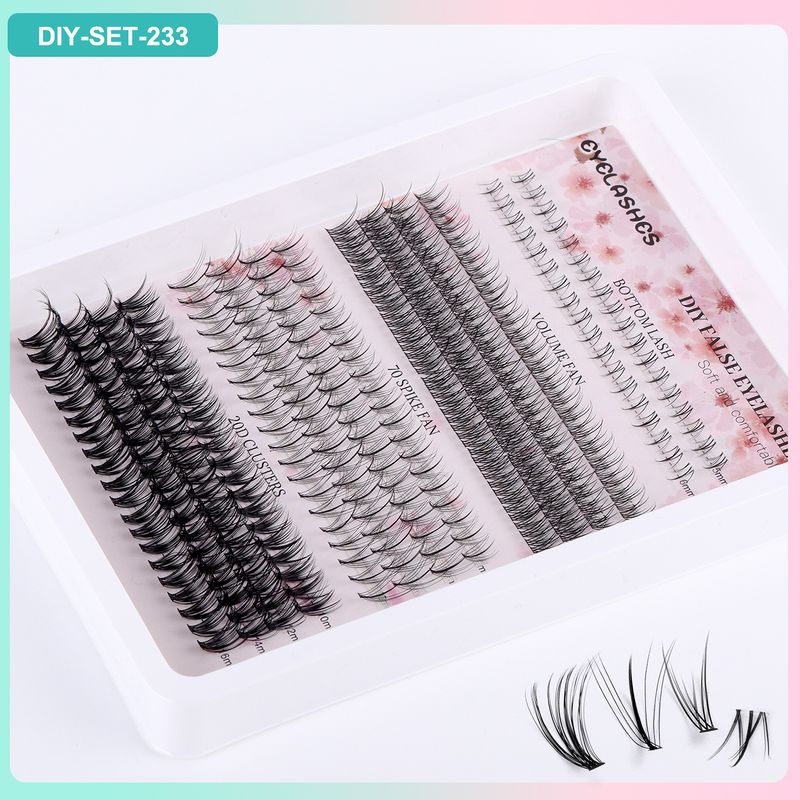 Großes Set mit segmentierten falschen Wimpern, gemischte untere Wimpern und natürliche einzelne Wimpernbüschel zum Selbermachen_voghion.com