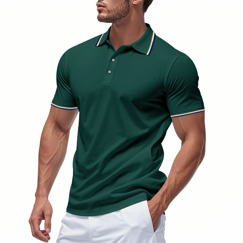 Americké letní pánské síťované límce, jednoduché golfové tričko s krátkým rukávem, rychleschnoucí polokošile pro muže_voghion.com