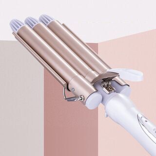 Jianda Ceramic Glaze Large Stick Rod Egg Roll Head Three Tube Curling Iron_voghion.com