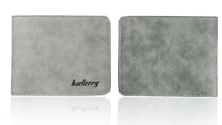 Men's wallet short student retro frosted two fold vertical new wallet_voghion.com