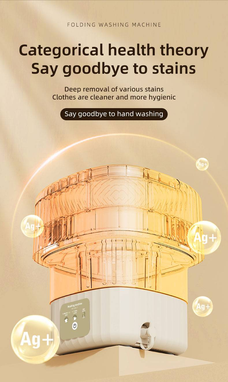 Folding Washing Machine 9L Large Capacity Household Portable Underwear & Panties Dehydrator Eluting All-in-One Mini Washing Machine_voghion.com