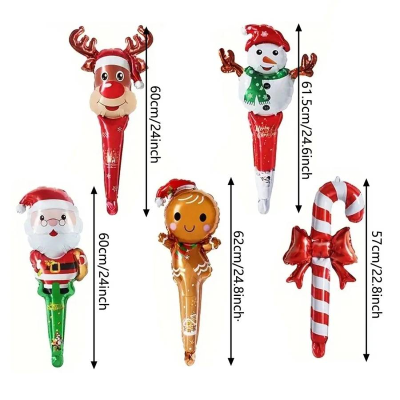 2set(5pcs/set) Christmas Foil Balloons Santa Claus Candy Gingerbread Man Christmas Balloons for Merry Christmas Decorations_voghion.com