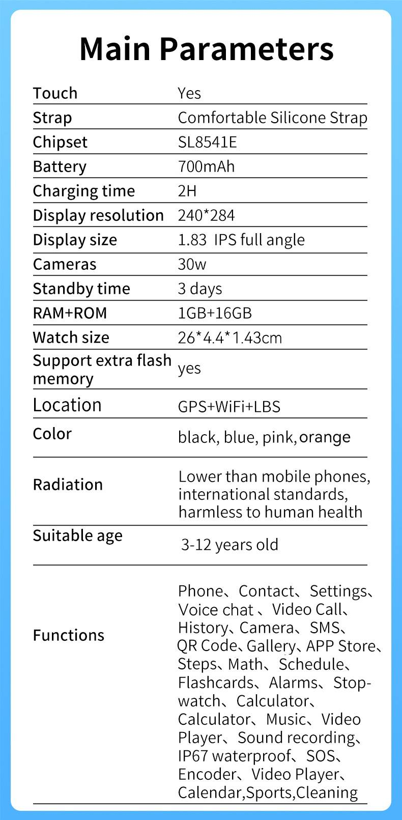 Gyermek telefonóra 4G intelligens helymeghatározó óra videó SOS hívás független óra_voghion.com