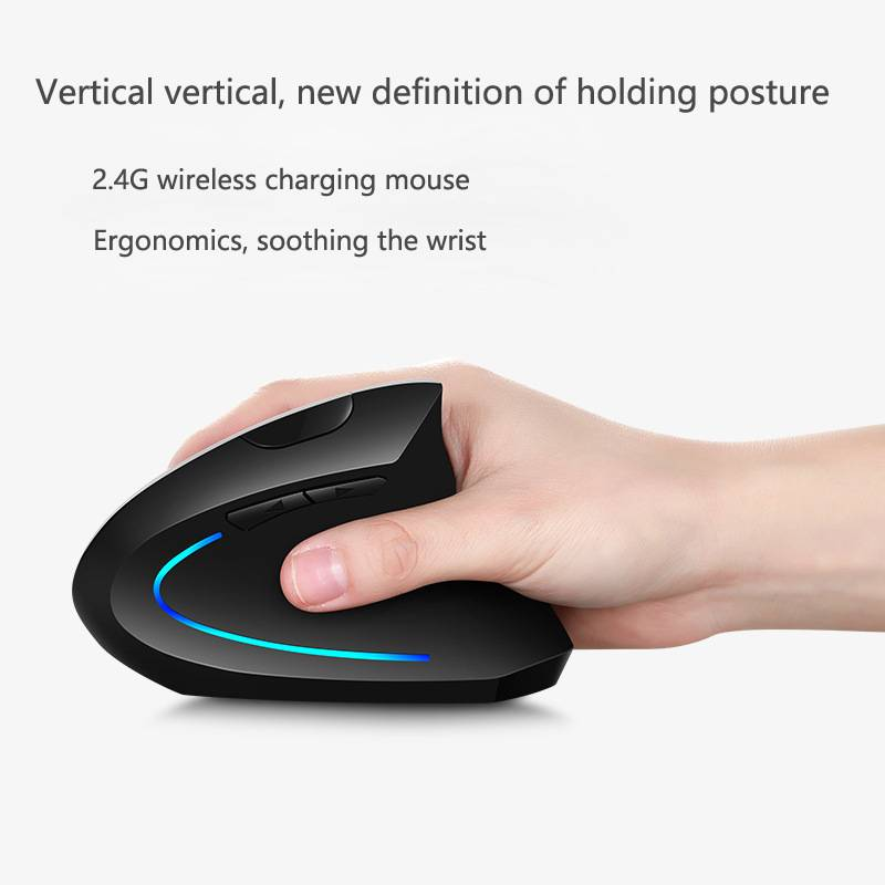 Kabellose 2,4G-Vertikalmaus, verhindert Maushandunterstützung, ergonomische DPI kann eingestellt werden_voghion.com