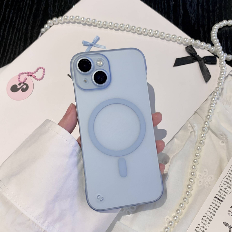 Coques et étuis pour iPhone 16, étui pour téléphone portable, film magnétique sans cadre givré, étui pour téléphone portable 12, étui au toucher peau 13_voghion.com