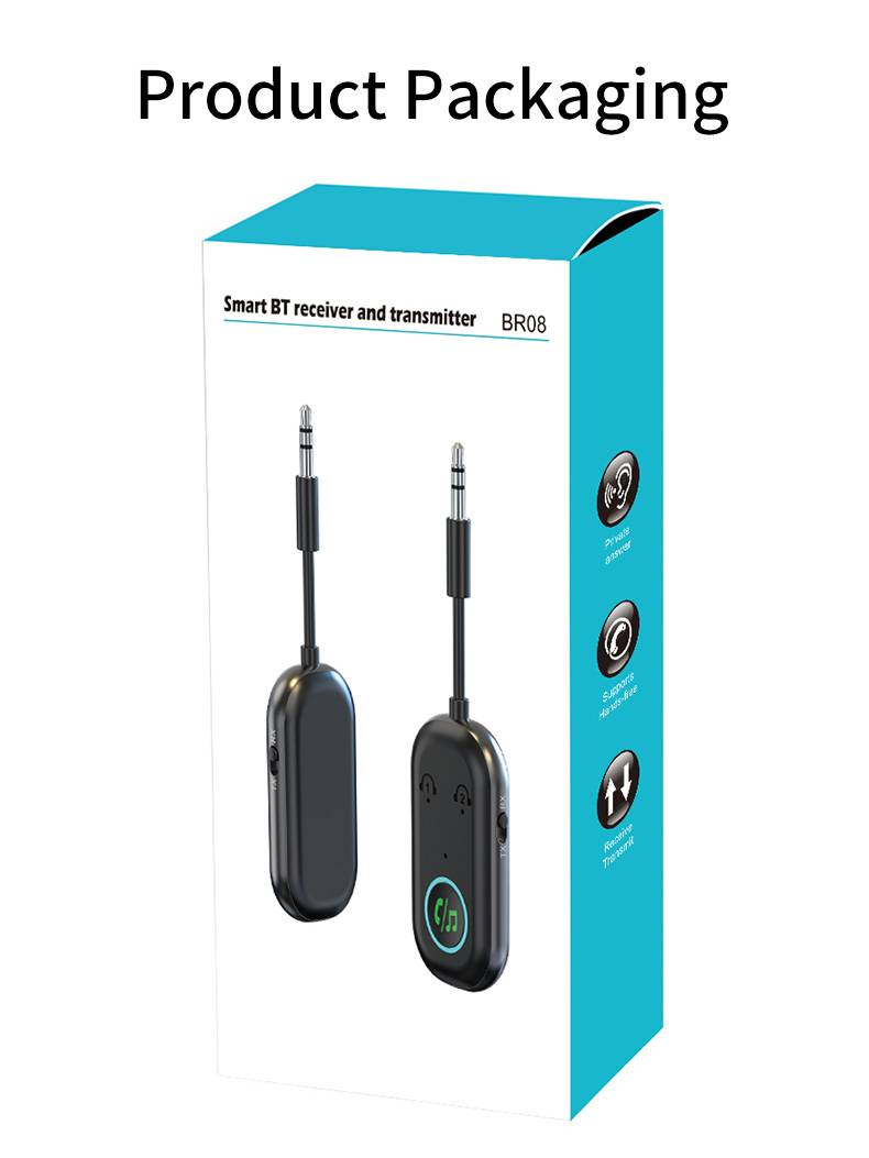 Adattatore ricevitore musicale Bluetooth wireless - Kit per auto con microfono, batteria a lunga durata, ricarica rapida, modalità RX, qualità audio senza perdite_voghion.com