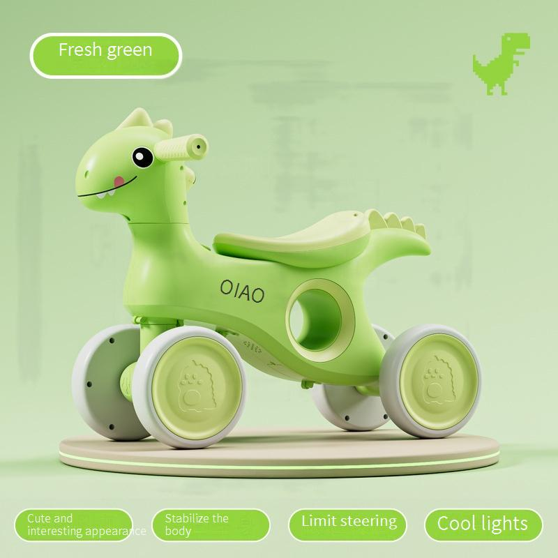 Leichter Kinderwagen mit vier Rädern, Dinosaurier-Roller, Jo-Jo-Auto, Baby-Balance-Auto, Kinder-Lauflernwagen, Rollover_voghion.com