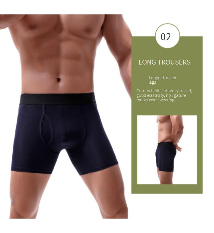 Intimo da uomo in puro cotone, boxer sportivi con apertura laterale, pantaloncini da uomo traspiranti convessi a U_voghion.com