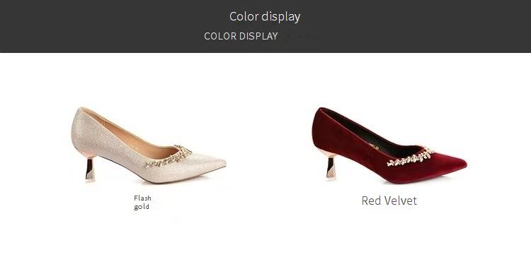 Chaussures de mariage à talons hauts pour femmes, version peau de mouton, strass scintillants, tempérament, petite pointe, bouche peu profonde_voghion.com