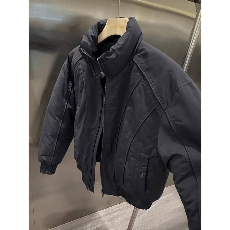 Men’s Stylish Short Puffer Jacket – Lightweight Duck Down, Stand Collar, Slim Fit (M-XXXL, Black/Army Green/Navy)_voghion.com
