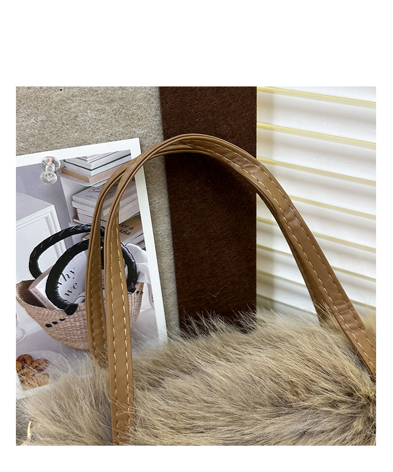 Borse da donna di alta qualità, autunno e inverno, nuova borsa a tracolla in peluche di volpe di grande valore, con grande capacità, stile semplice e versatile._voghion.com