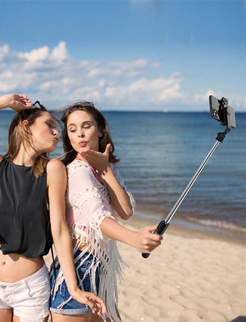 Selfie stick da 1030 mm con luce di riempimento LED Bluetooth wireless, treppiede esteso con otturatore remoto per cellulare Android iOS_voghion.com