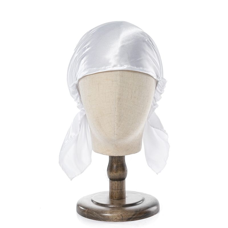 Men's Hats Headscarf Simulation Silk Satin Sleeping Cap Home Triangular Elastic Hat Ladies Elastic Satin Solid Color Home_voghion.com
