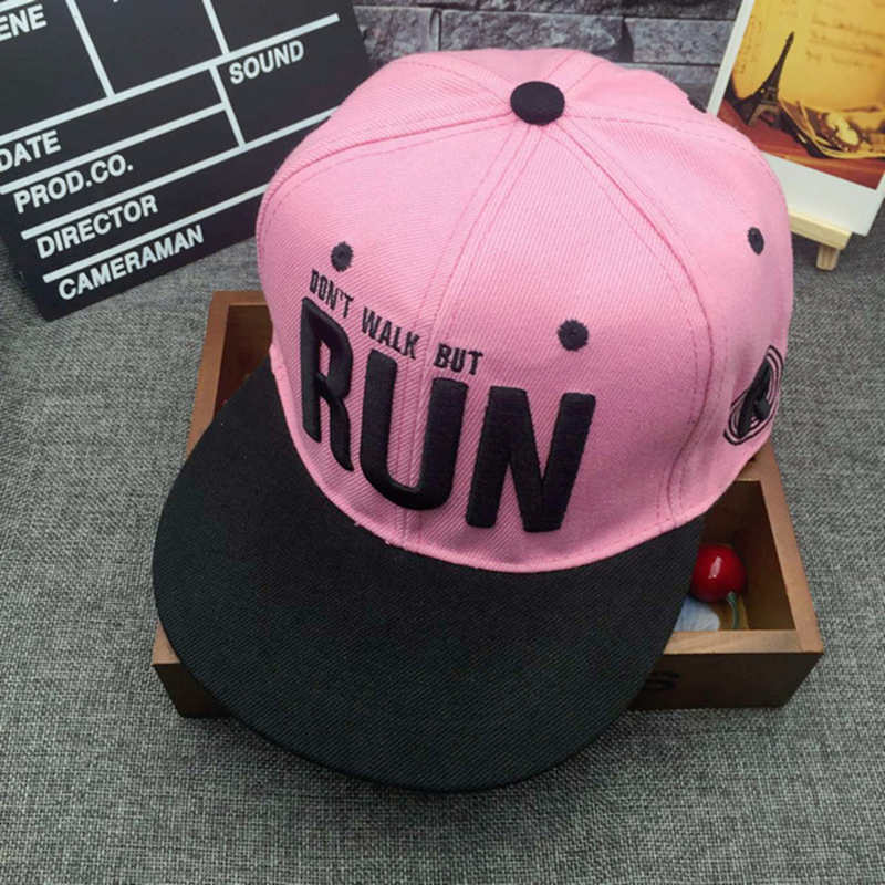 Camo Run Letter Snapback Baseball Cap Camouflage Hip Hop Hat Outdoor Sports Street Dance Fashion Casual Pink Hat for Men_voghion.com