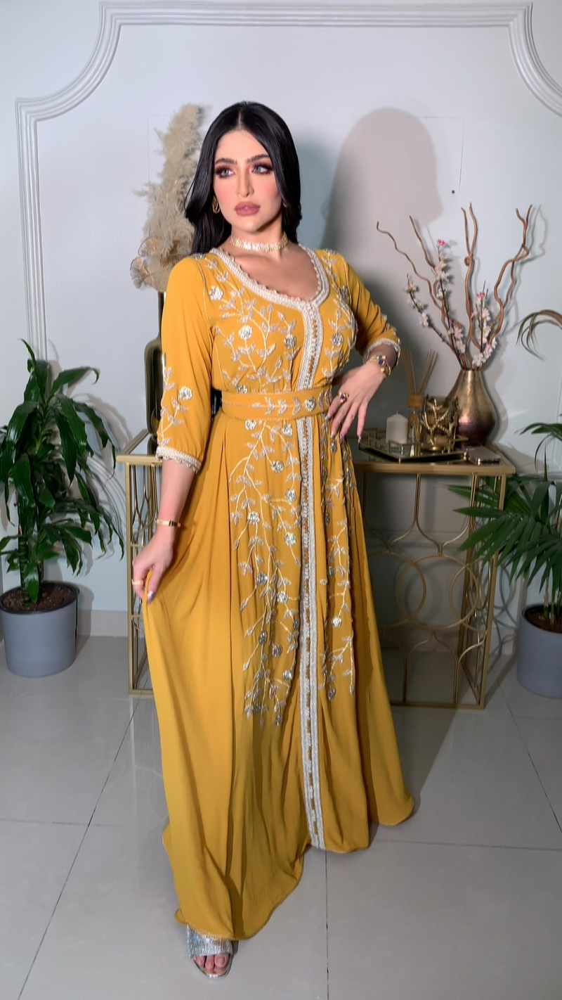 Women's Clothing Hot Diamond Kaftan Robe Dress_voghion.com