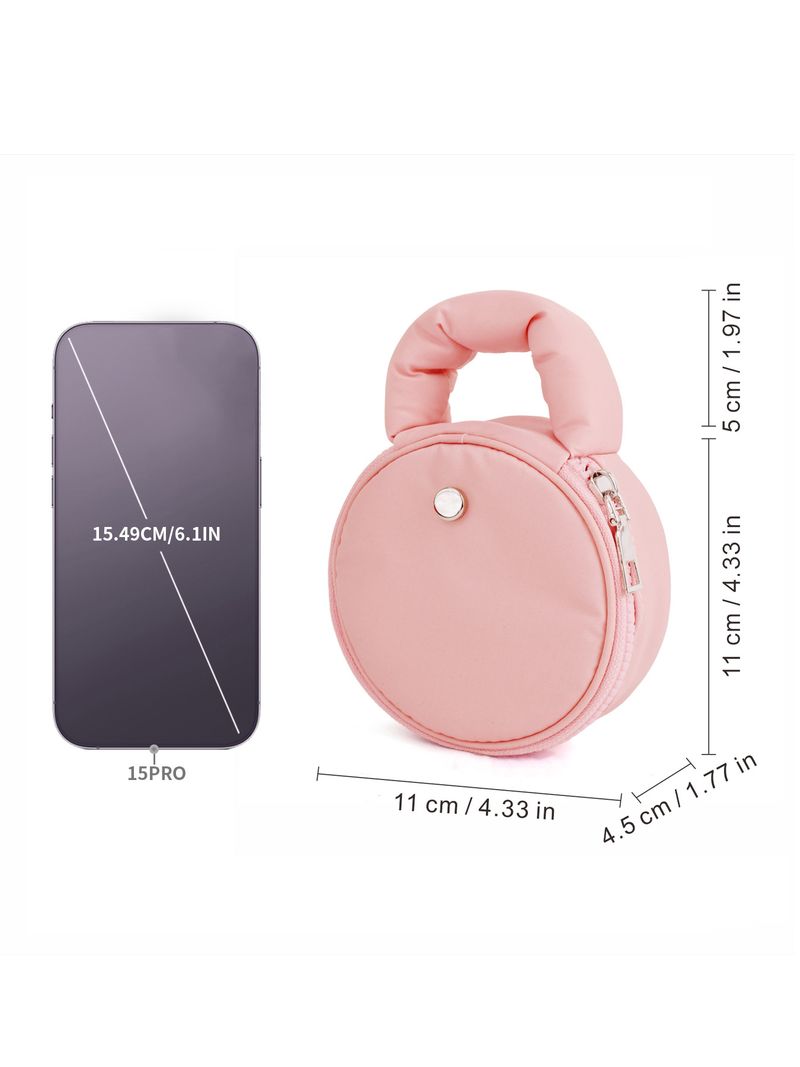 Women’s Bags Round Small Bag Portable Cosmetic Bag Niche Storage Bag_voghion.com