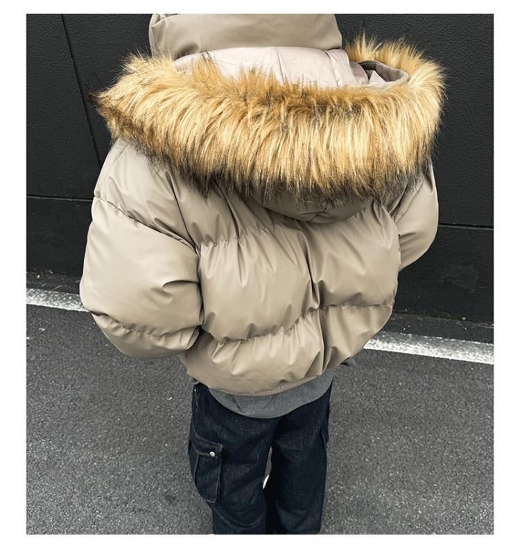 Giacca in pelle PU con collo di pelliccia staccabile di alta qualità da uomo - Cappotto con cappuccio pronto per l'inverno_voghion.com