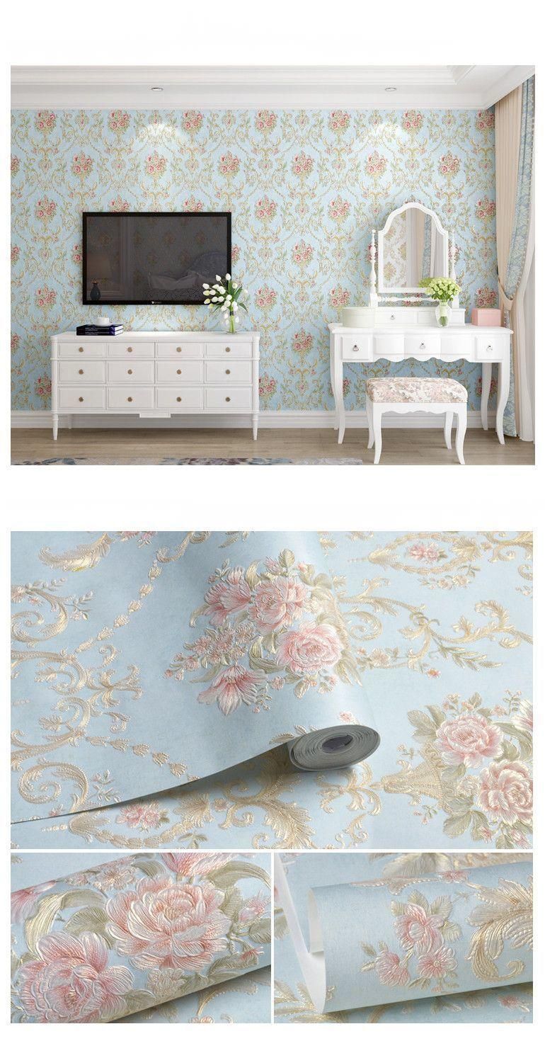 Decoração de quarto autoadesiva para sala de estar 3D espessado estilo europeu papel de parede para casa TV Ins adesivos_voghion.com