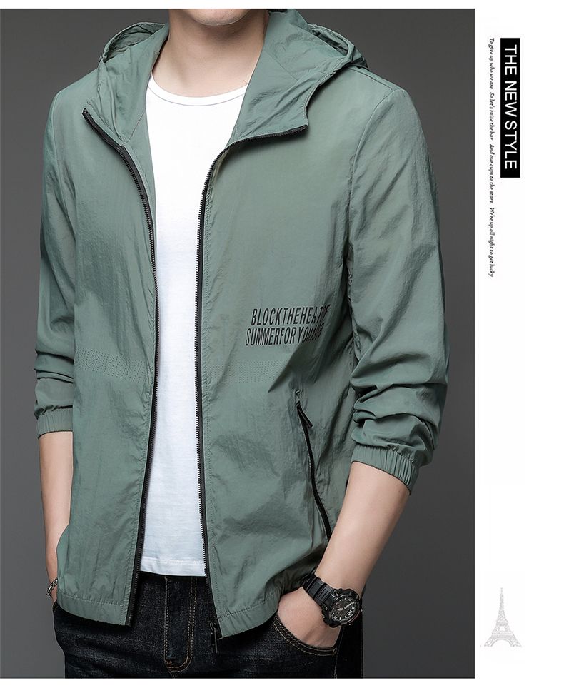 Pu Sen Paul Summer Thin Ice Silk Hooded Sun-Proof Top_voghion.com