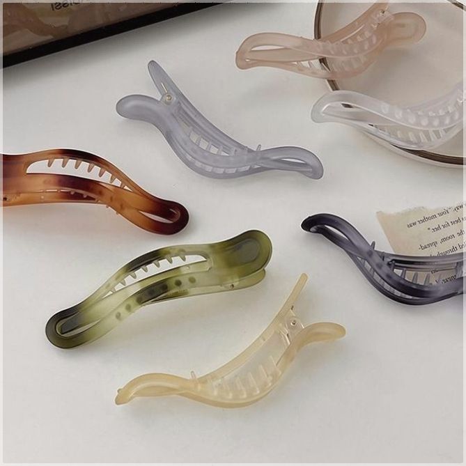 ins Frosted Duckbill Damen-Haargummis für den Hinterkopf, gebrochen, große Haarspangen_voghion.com