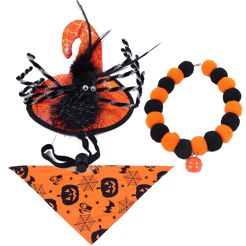 New Decoration Set Flag Pet Collar Dog Halloween Hat Bib_voghion.com
