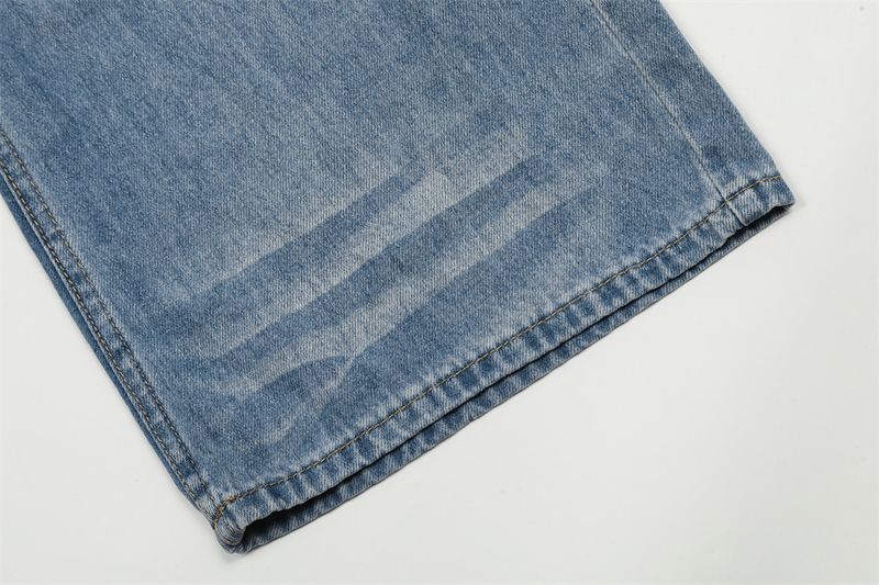 Herrenbekleidung Amerikanische High Street Washed Gradient Denim-Hose für Herren Lockere Daddy-Hose im Used-Look Vielseitige, lässige Hose mit weitem Bein und geradem Bein_voghion.com