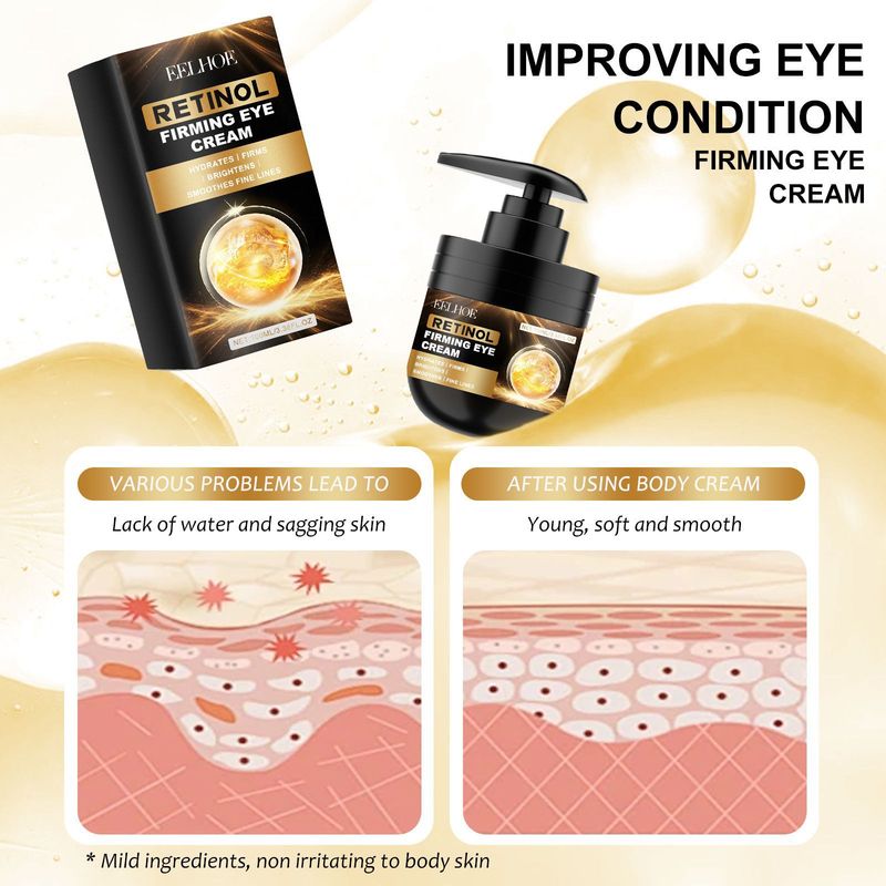 Cremă de ochi cu retinol EELHOE, pentru riduri fine, piele laba gâștii, hidratantă, delicată și hidratată în jurul ochilor_voghion.com